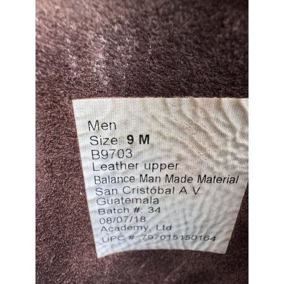 Men's Brazos Brown Leather Round Toe Safety Toe Work Boots Size 9 B9703 - Picture 14 of 16